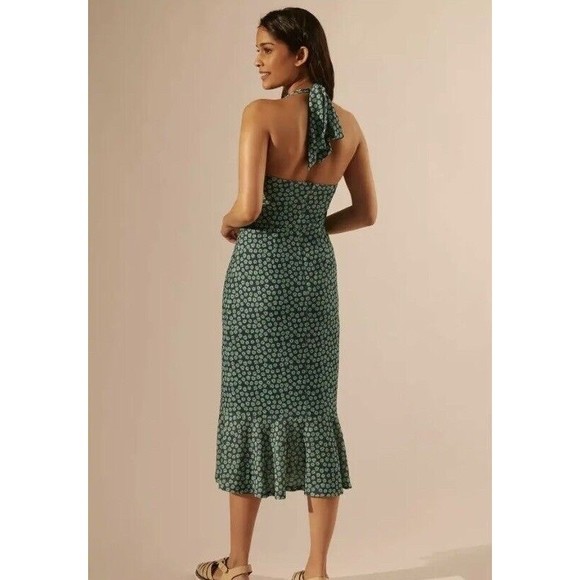 Hutch | Dresses | Anthropologie Hutch New Halter Corset Midi Dress In Green  Motif Size Xxs | Poshmark